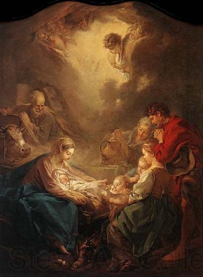 Francois Boucher Adoration of the Shepherds Norge oil painting art
